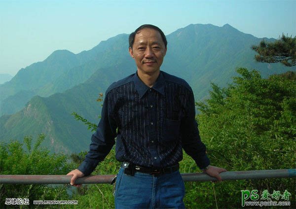 ps人像美容教程：给中年男人外景照进行磨皮及修复头发