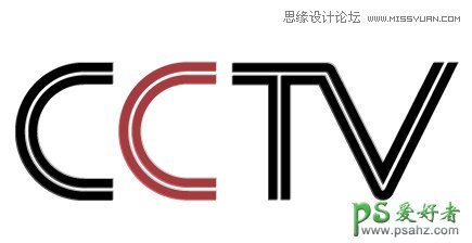Illustrator手工制作中央电视台CCTV标志，CCTV字母图标制作教程